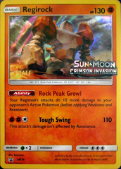 Regirock SM74 Wave Holo STAFF Promo - Crimson Invasion Prerelease